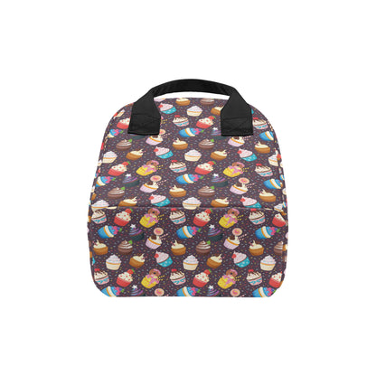 Cupcakes Party Print Pattern Insulated Lunch Bag
