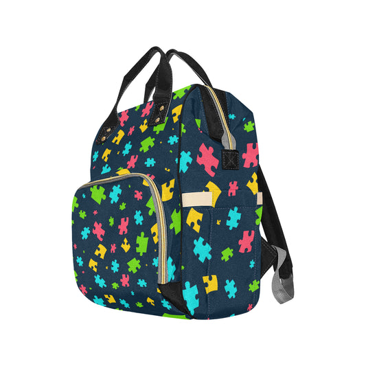 Autism Awareness Colorful Design Print Diaper Bag Backpack