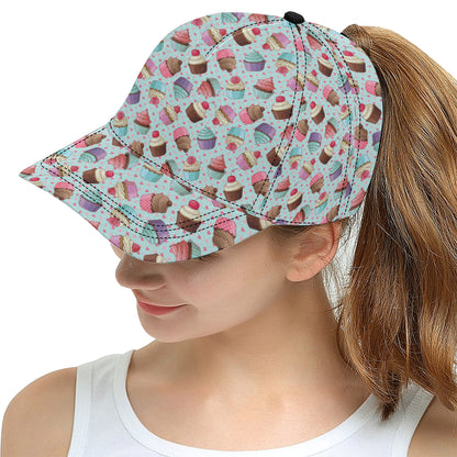 Cupcakes Fancy Heart Print Pattern Snapback Cap