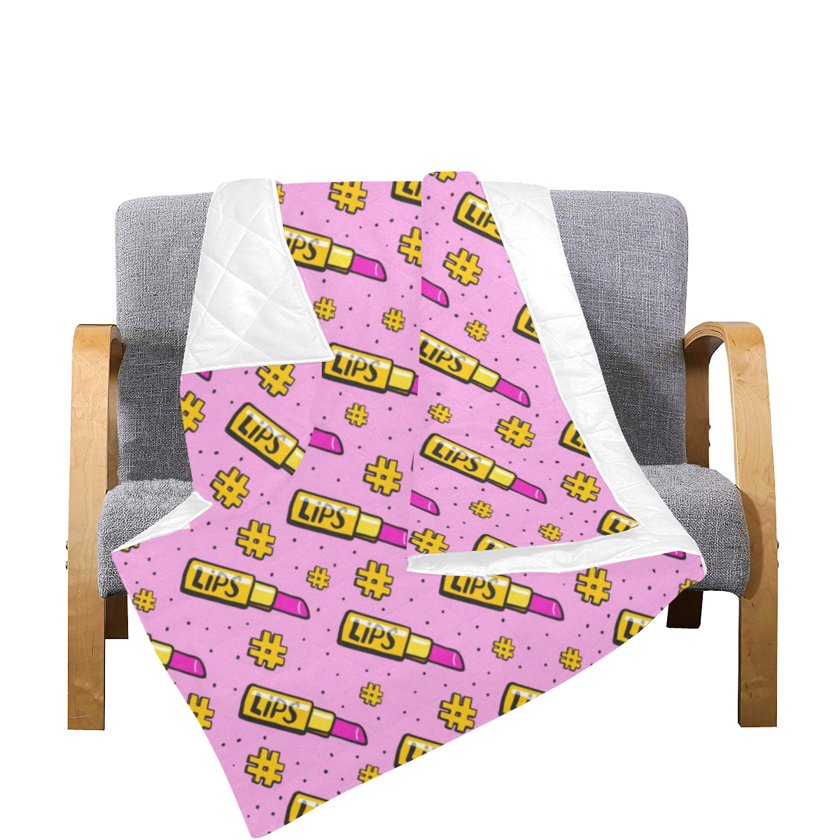 Lipstick Pattern Print Design LT03 Premium Quilt