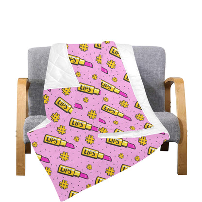 Lipstick Pattern Print Design LT03 Premium Quilt