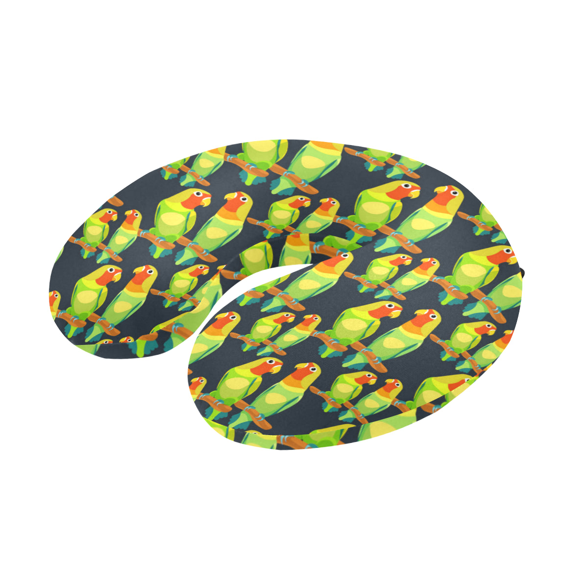 Lovebird Pattern Print Design 01 U-Shaped Travel Neck Pillow