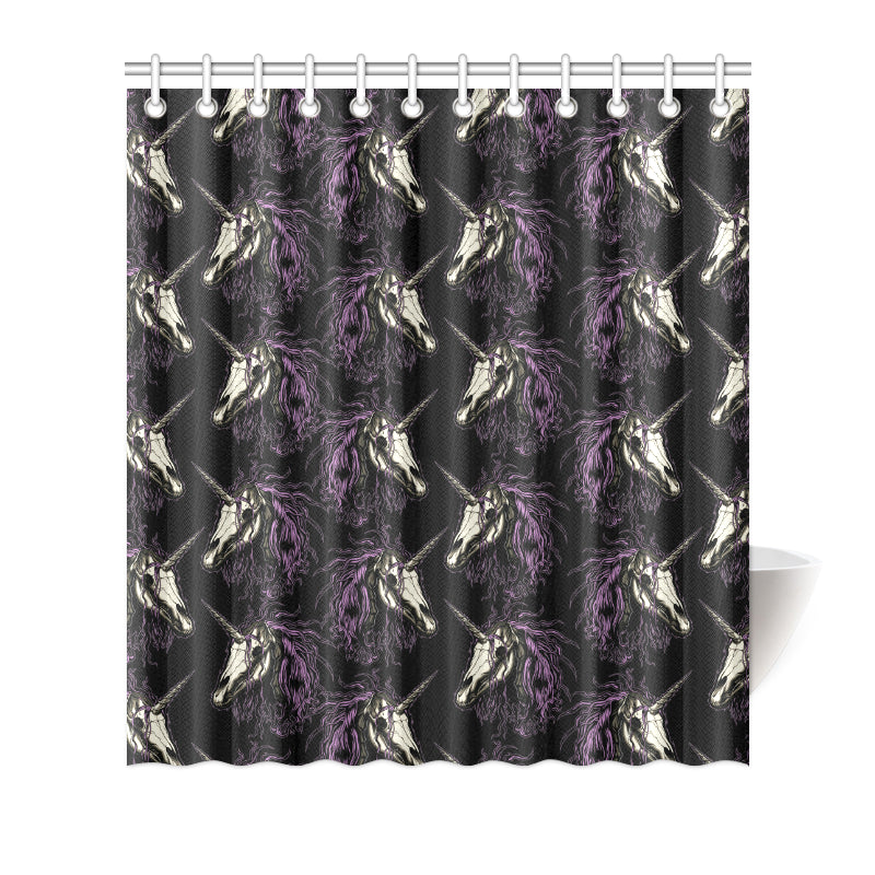 Unicorn Skull head Shower Curtain