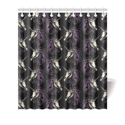 Unicorn Skull head Shower Curtain