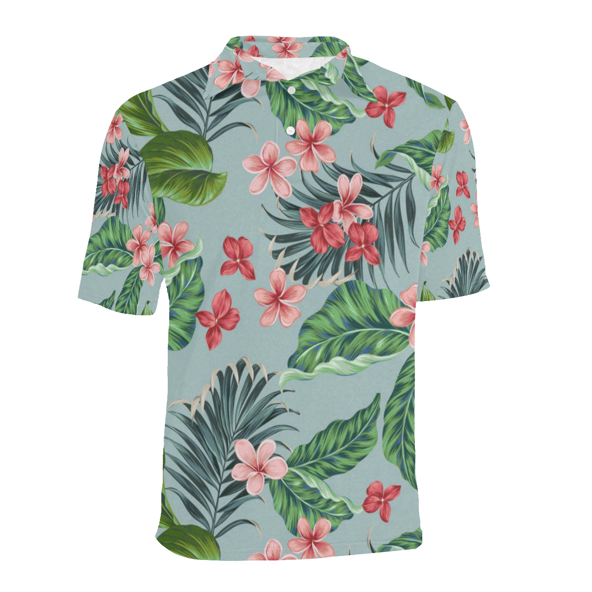 Plumeria Pattern Print Design PM027 Men Polo Shirt