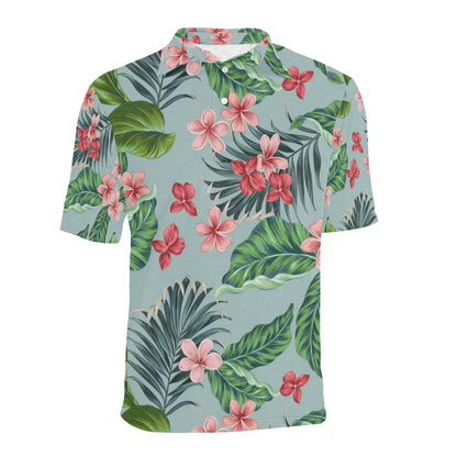 Plumeria Pattern Print Design PM027 Men Polo Shirt
