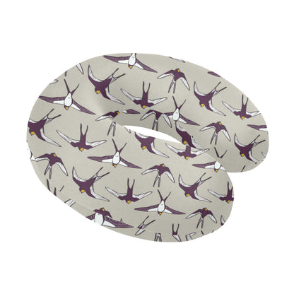 Swallow Bird Pattern Print Design 03 U-Shaped Travel Neck Pillow
