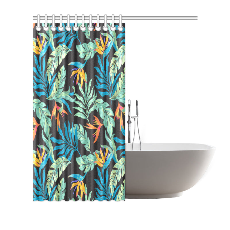 Tropical Palm Leaves Hawaiian Flower Shower Curtain