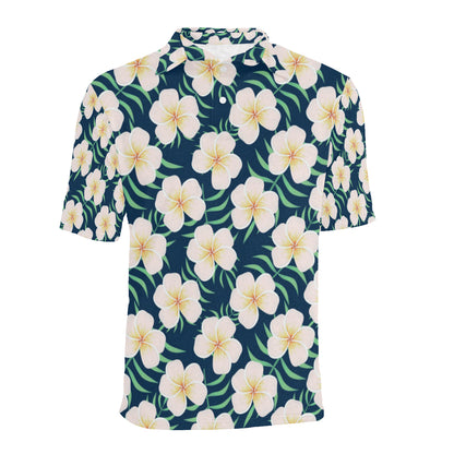 Pink Plumeria Pattern Print Design PM016 Men Polo Shirt