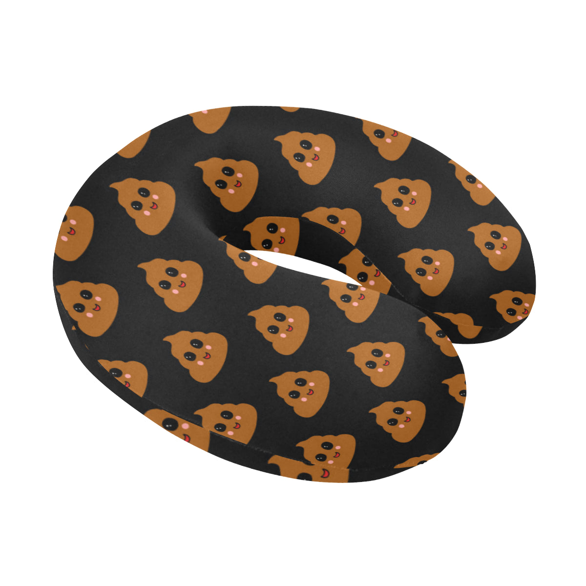 Poop Emoji Pattern Print Design A01 U-Shaped Travel Neck Pillow