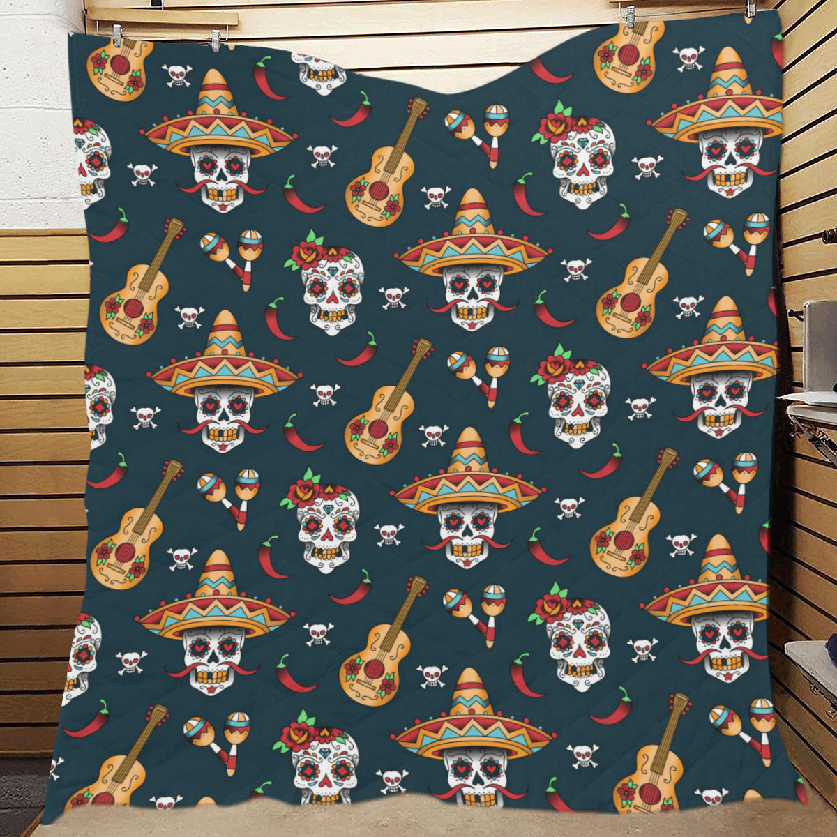 sugar skull Mexican Premium Quilt