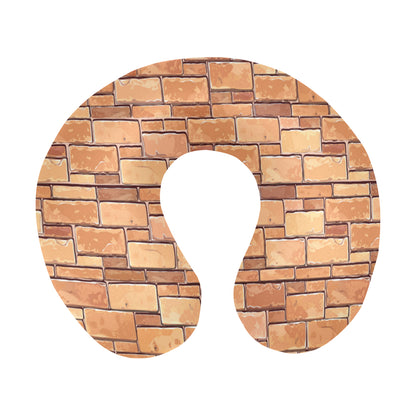 Brick Pattern Print Design 01 U-Shaped Travel Neck Pillow