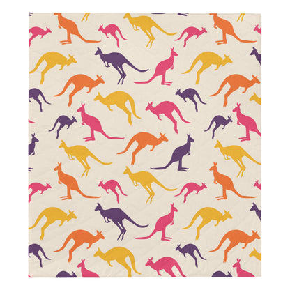 Kangaroos Pattern Print Design 01 Premium Quilt