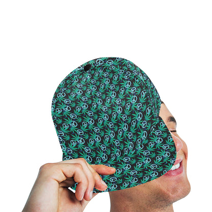 Peace Sign Themed Design Print Snapback Cap