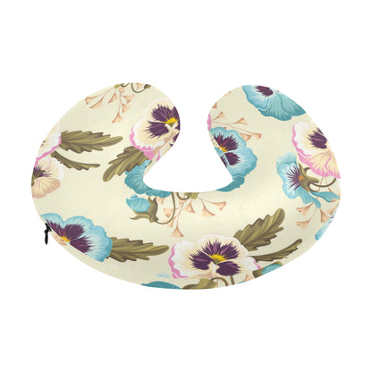 Pansy Pattern Print Design A02 U-Shaped Travel Neck Pillow