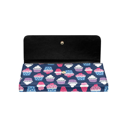 Cupcake Pattern Print Design CP04 Women's Trifold Wallet