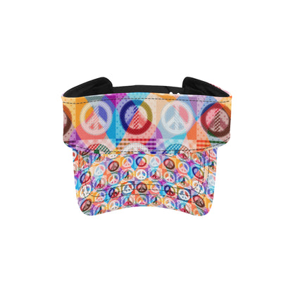 Peace Sign Patchwork Design Print Unisex Sun Visor