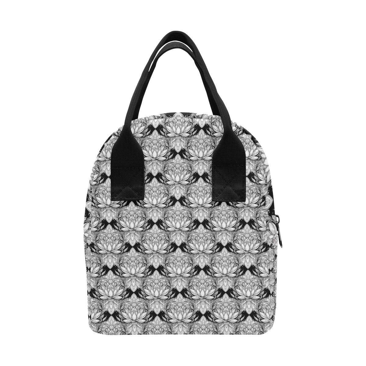 Lotus Mandala Print Pattern Insulated Lunch Bag