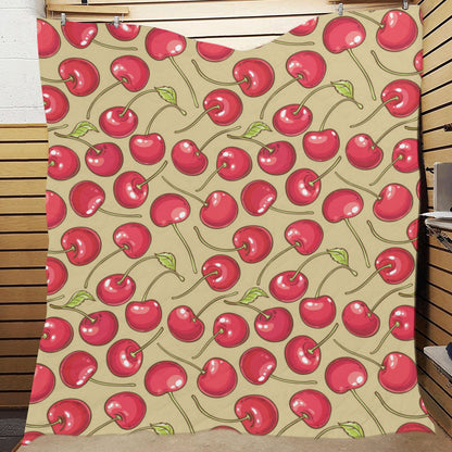 Cherry Pattern Print Design CH05 Premium Quilt