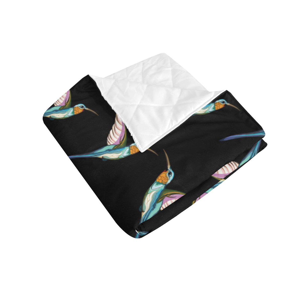 Hummingbird Pattern Print Design 06 Premium Quilt