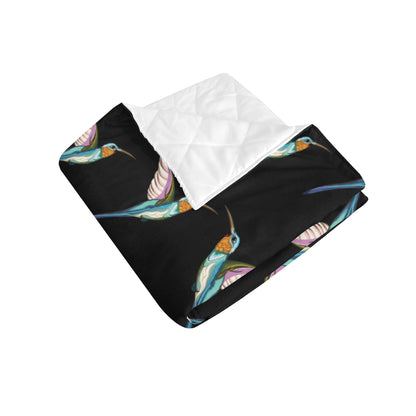 Hummingbird Pattern Print Design 06 Premium Quilt