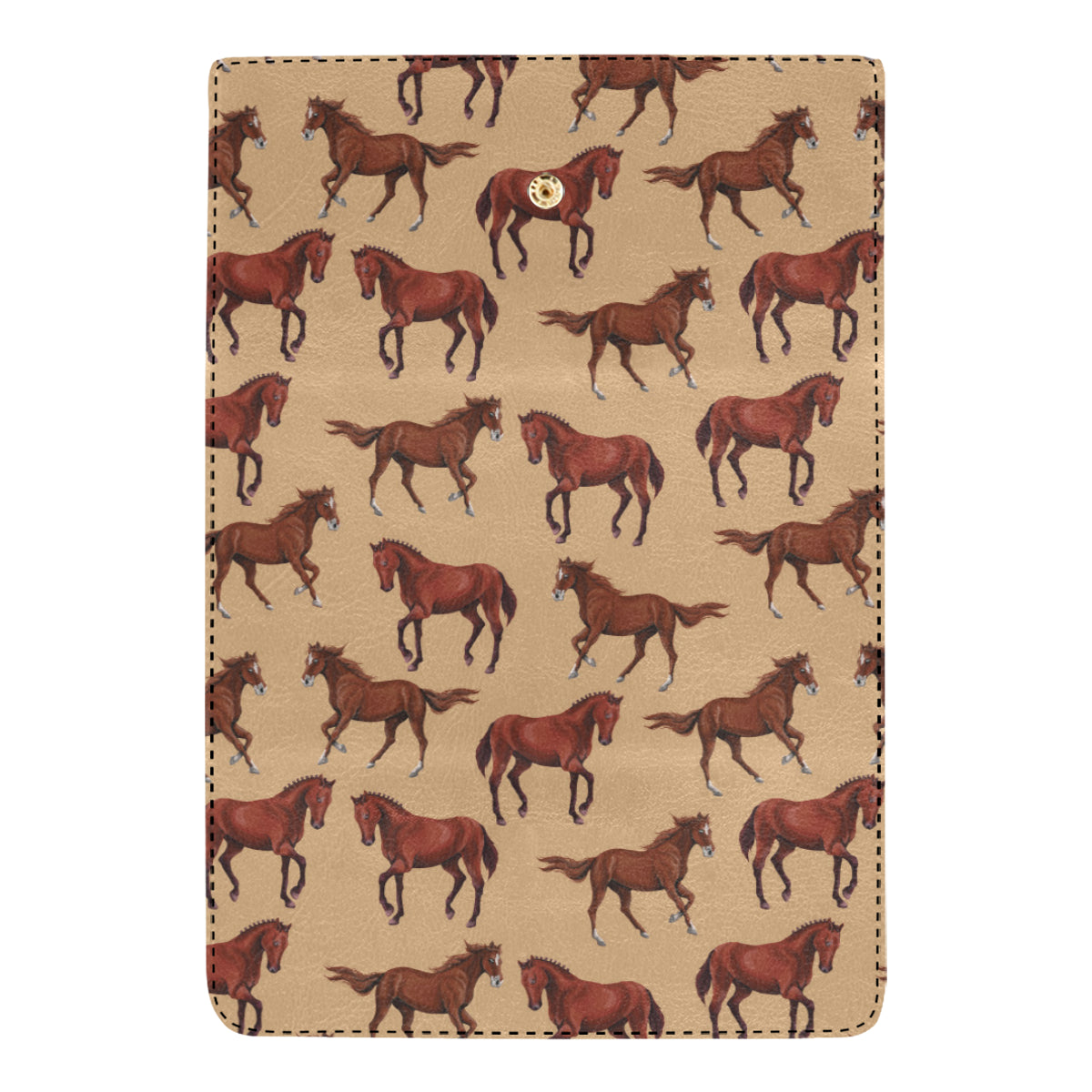 Brown Horse Print Pattern Women's Trifold Wallet
