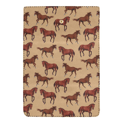 Brown Horse Print Pattern Women's Trifold Wallet