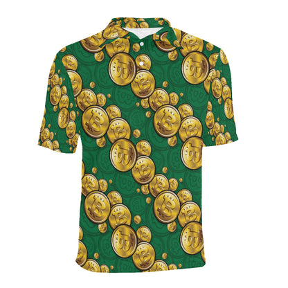 Bitcoin Pattern Print Design DO02 Men Polo Shirt
