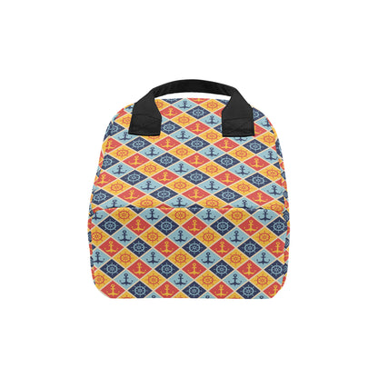 Nautical Pattern Design Themed Print Insulated Lunch Bag