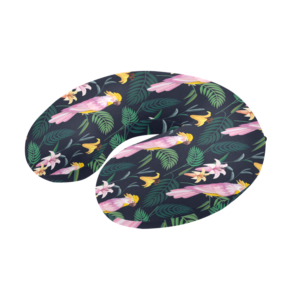 Cockatoo Pattern Print Design 03 U-Shaped Travel Neck Pillow