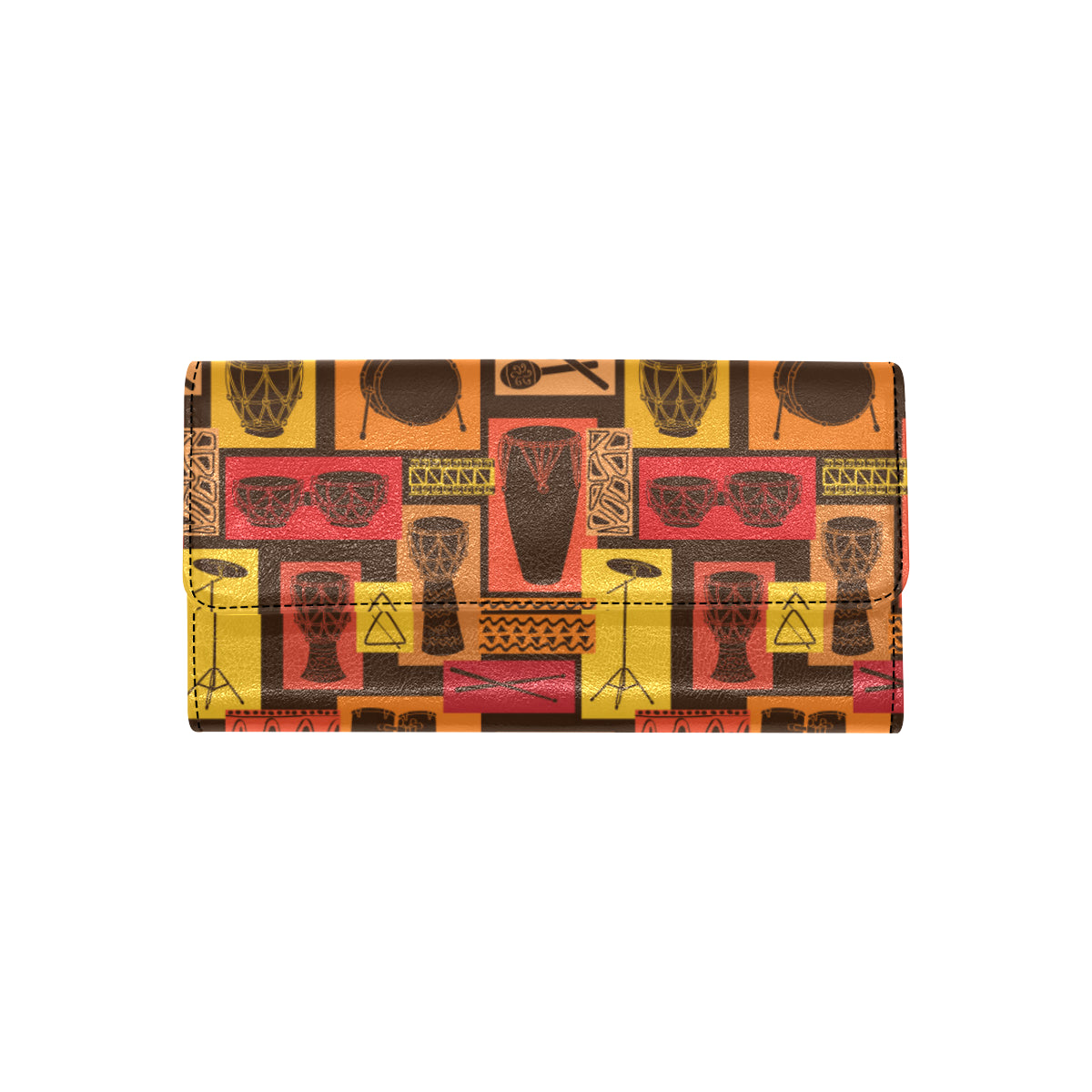Percussion Pattern Print Design 02 Women's Trifold Wallet