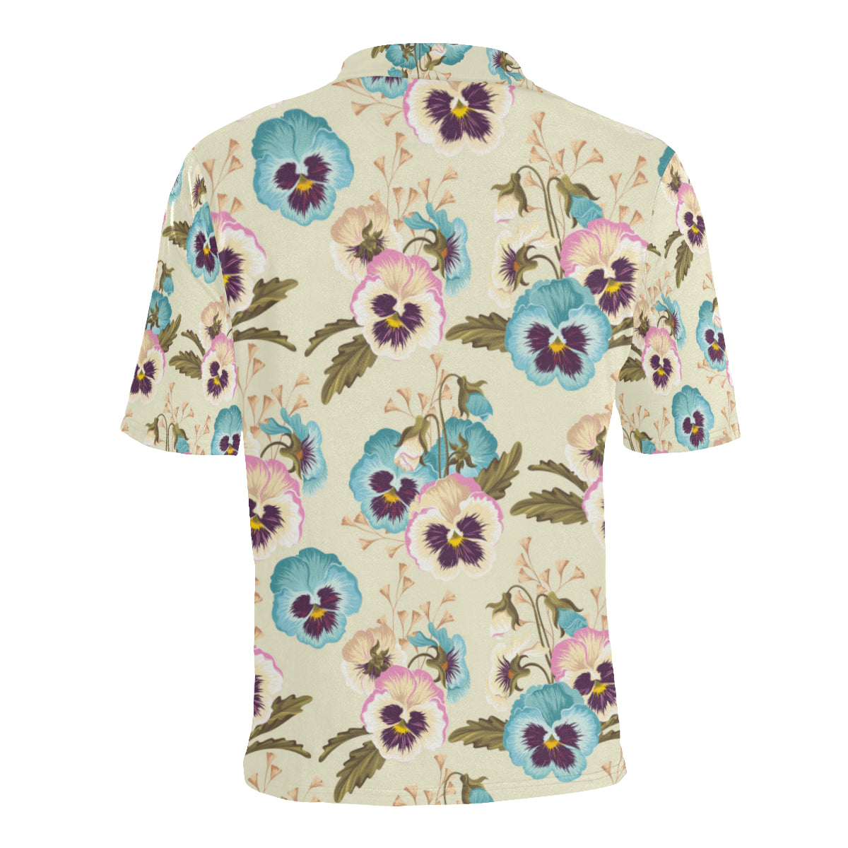 Pansy Pattern Print Design A02 Men Polo Shirt