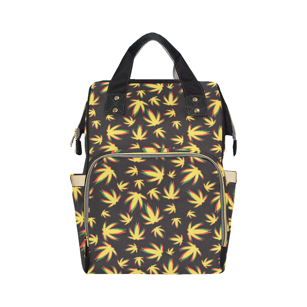 Pot Leaf Pattern Print Design A02 Diaper Bag Backpack