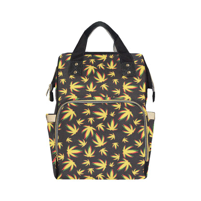 Pot Leaf Pattern Print Design A02 Diaper Bag Backpack