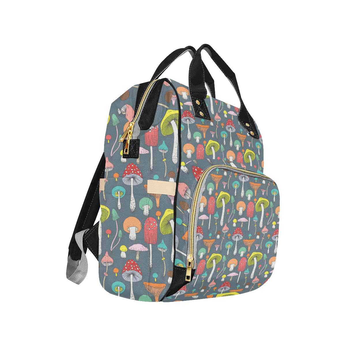 Mushroom Pattern Print Design A03 Diaper Bag Backpack