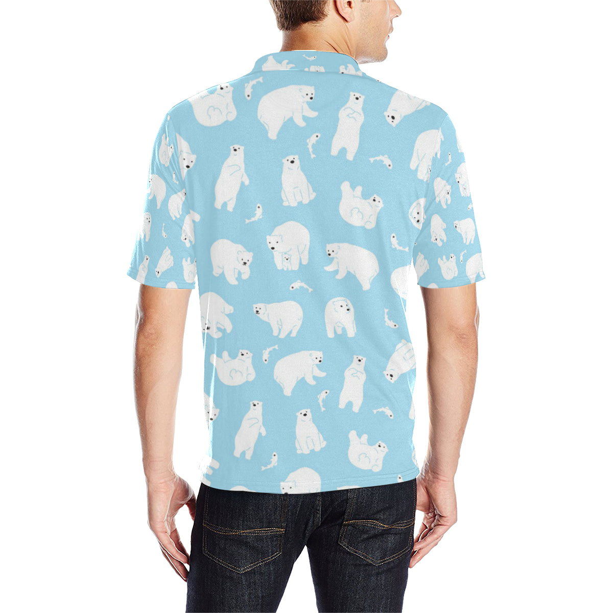 Polar Bear Pattern Print Design PB01 Men Polo Shirt