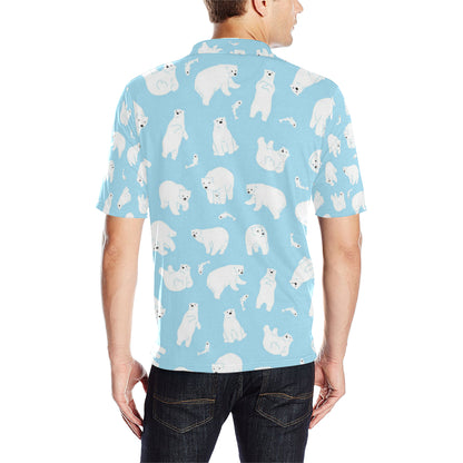 Polar Bear Pattern Print Design PB01 Men Polo Shirt