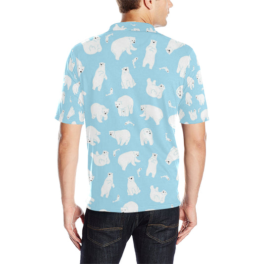 Polar Bear Pattern Print Design PB01 Men Polo Shirt