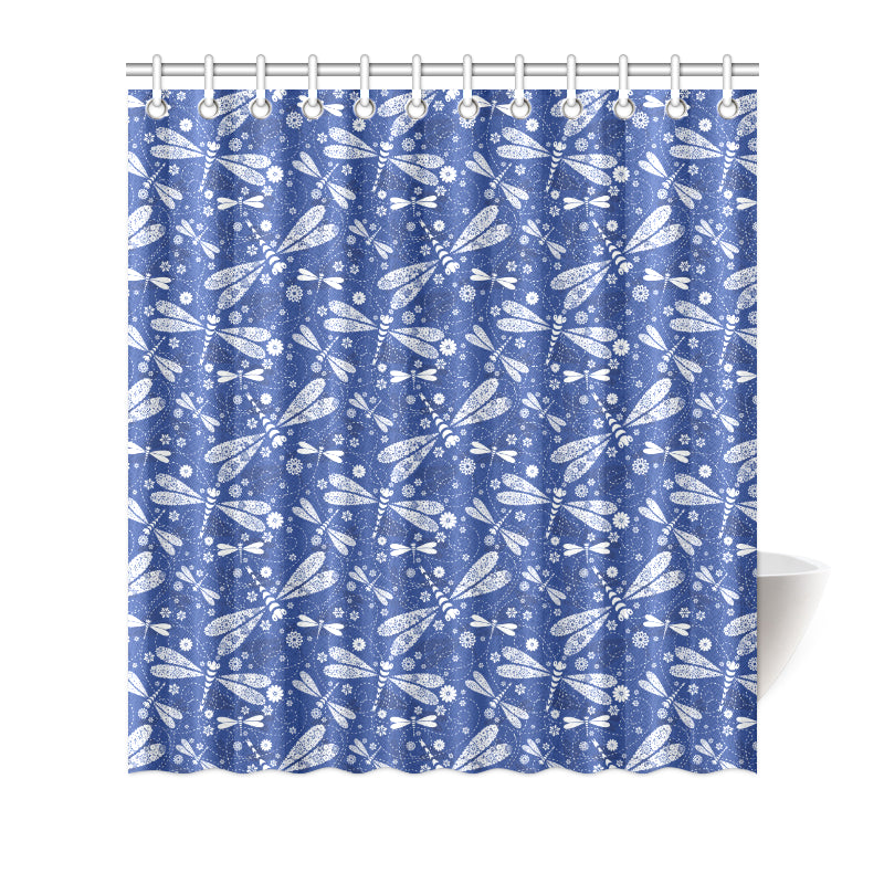 Dragonfly Pattern Print Design 03 Shower Curtain