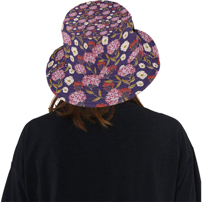 Hydrangea Pattern Print Design HD010 Unisex Bucket Hat