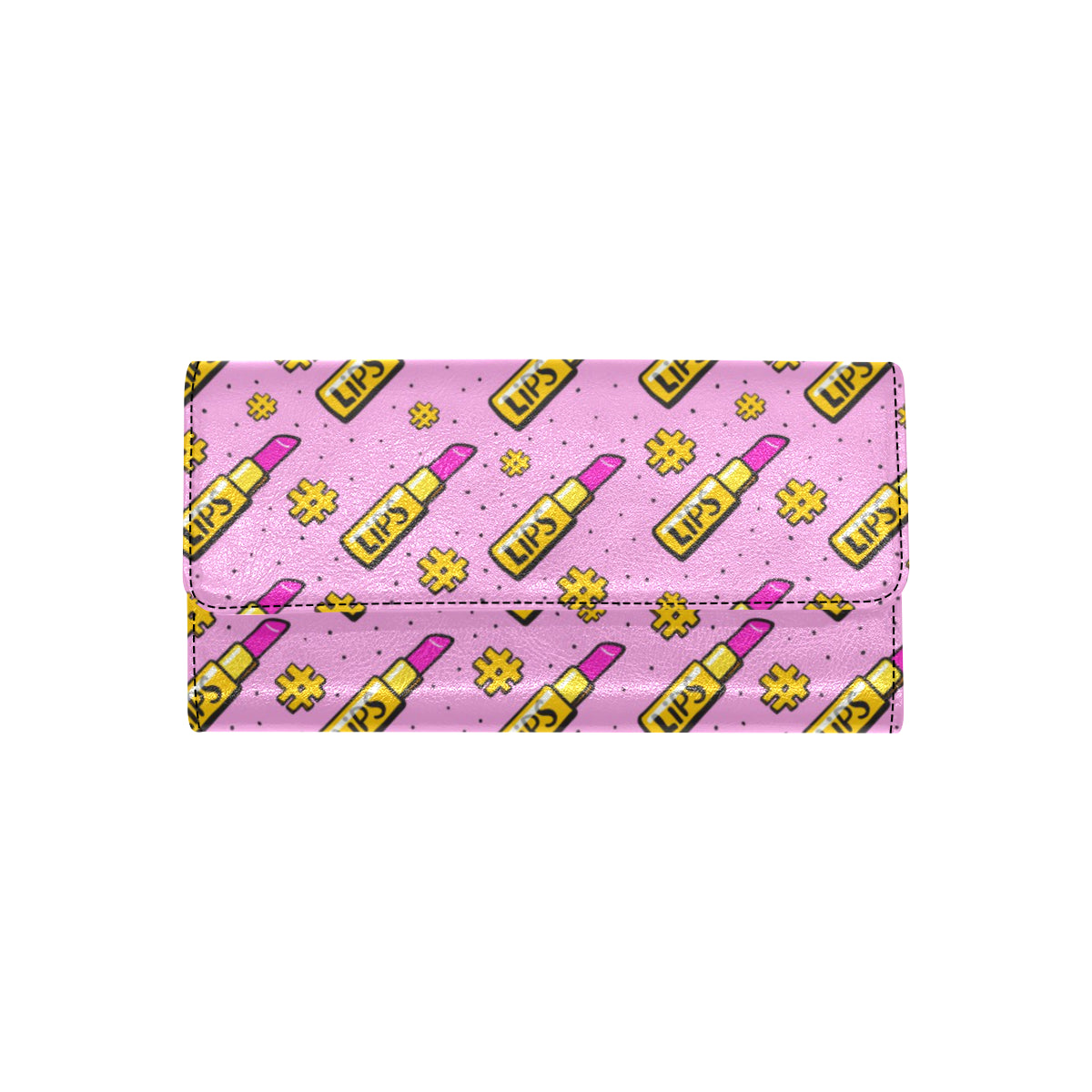 Lipstick Pattern Print Design LT03 Women's Trifold Wallet