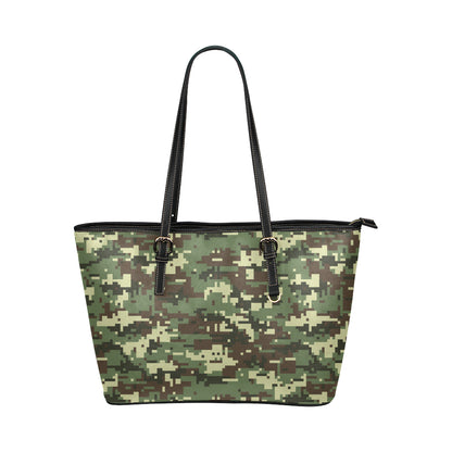 ACU Digital Army Camouflage Leather Tote Bag