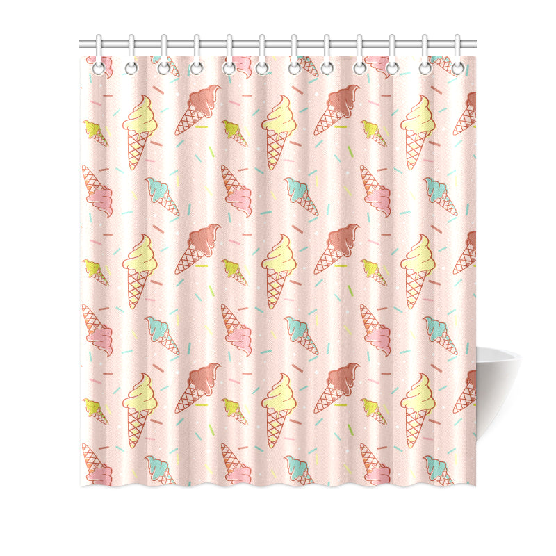 Ice Cream Pattern Print Design 02 Shower Curtain