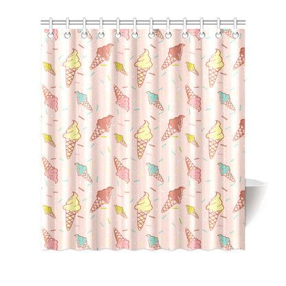Ice Cream Pattern Print Design 02 Shower Curtain