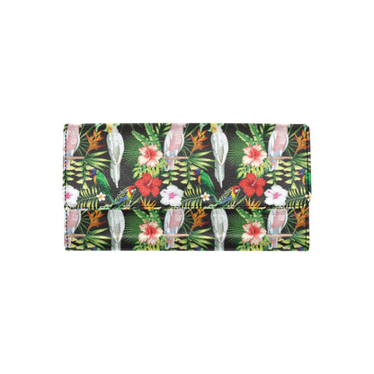 Tropical Flower Pattern Print Design TF03 Women's Trifold Wallet