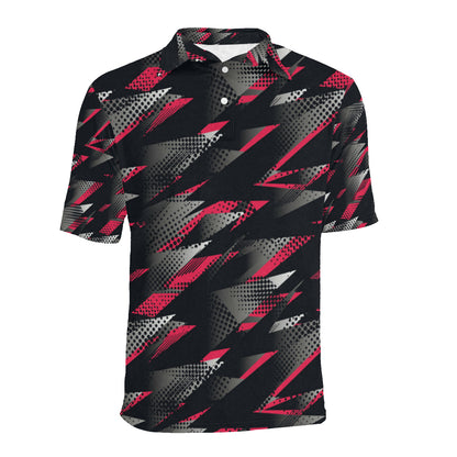 Racing Style Pattern Print Design A04 Men Polo Shirt