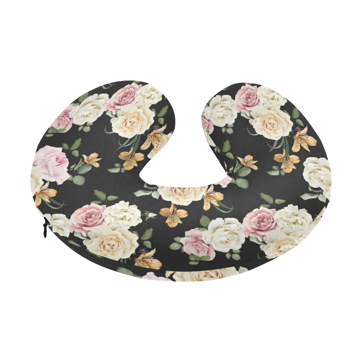 Rose Pattern Print Design A01 U-Shaped Travel Neck Pillow