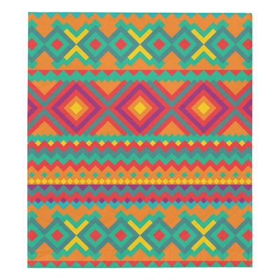 Mexican Pattern Print Design 04 Premium Quilt