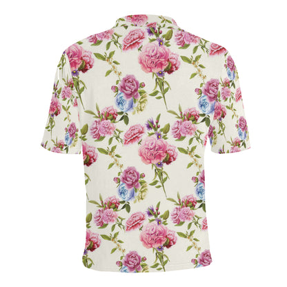Carnations Pattern Print Design CN02 Men Polo Shirt
