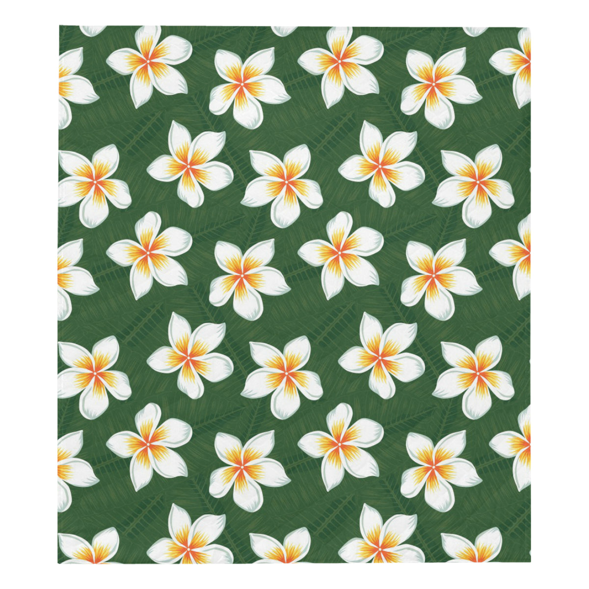 White Plumeria Pattern Print Design PM020 Premium Quilt